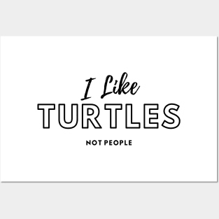 I Like Turtles Not People Posters and Art